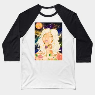 Virgo Astrological Sign Space Portrait Baseball T-Shirt